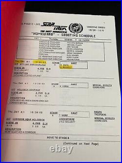Star Trek The Next Generation 1993 Crew Used Multicolor Script + Rare Schedule