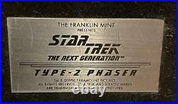 Star Trek The Next Generation Franklin Mint Solid Pewter Type-2 Phaser & Papers