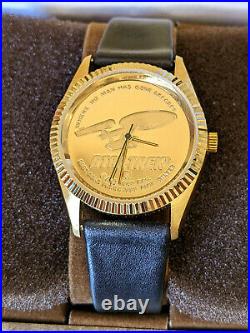 Star Trek U. S. S. Enterprise Coin Watch 22KT Gold Over. 999 Fine by Rarities Mint