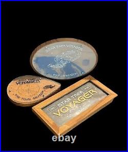 Star Trek Voyager 1995 Cast & Crew Gift Plaque Lot of 3 Very Rare Production