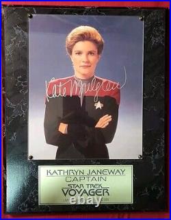 Star Trek Voyager Autographed Signed Plaque Kate Mulgrew Captain Janeway 1996