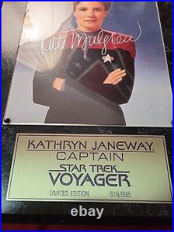 Star Trek Voyager Autographed Signed Plaque Kate Mulgrew Captain Janeway 1996