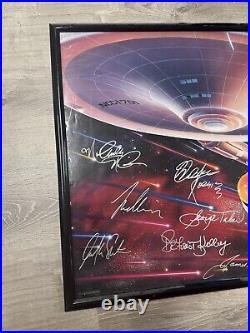 Star trek uss enterprise ncc-1701 AUTOGRAPHED LARGE FRAMED Takei Deforest