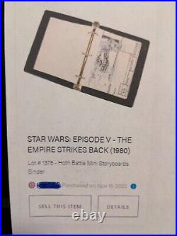 Star wars storyboards Empire Strikes Back movie props George Lucas production