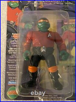 TMNT 1994 CHIEF ENGINEER MICHAELANGELO WithCOLLECTOR CARD MOC (RED NUNCHAKUS)