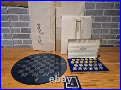 The Official Star Trek Checkers Set (WITH GLASS BOARD) 1993 Franklin Mint, New