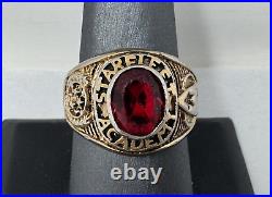 VERY RARE Star Trek Starfleet Academy Gold Tone Red Stone Ring Paramount Pic