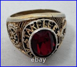 VERY RARE Star Trek Starfleet Academy Gold Tone Red Stone Ring Paramount Pic