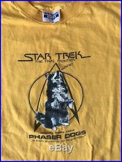 VTG 80s Star Trek V The Final Frontier Movie Film Cast And Crew T Shirt Phaser