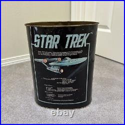 Vintage 1977 Star Trek NCC-1701 U. S. S. Enterprise Metal Trash Can 13 tall USA