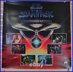 Vintage 25 Years Of Star Trek TV Video Store Vinyl Window Poster 36 x 36