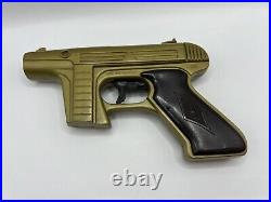 Vintage 60's Gold & Blue Rayline STAR TREK Tracer Disk Pistol Gun Toy with Disks