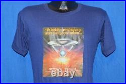Vintage 70s STAR TREK THE MOVIE MOTION PICTURE IRON ON BLUE SOFT t-shirt SMALL S