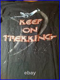 Vintage 80s Star Trek V Final Frontier T Shirt Keep On Trekking Single Stitch