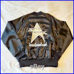 Vintage 90s STAR TREK 25th Anniversary Embroidered Satin Bomber Jacket size XL