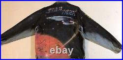 Vintage Paramount Licensed Star Trek Denim Jacket Sz. L Airbrush? Signed by Cast