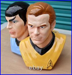 Vintage Star Trek Captain Kirk & Spock Cookie Jar Treasure Craft Limited Edition