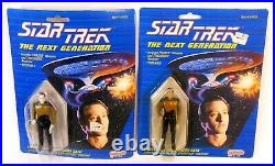 Vintage Star Trek Tng 4 Data Figures Spotted, Speckled Blue, Flesh 1988 Galoob