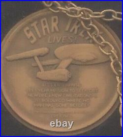 Vintage Star Trek U. S. S. Enterprise Bronze Commemorative Medallion 9/8/1966
