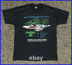 Vintage Star Trek USS Enterprise Screen Stars Best Movie T Shirt Size XL Black