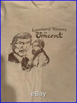 Vtg 70s 80s RAREST Leonard Nimoy T-Shirt Vincent Van Gogh TV Movie Star Trek S/M