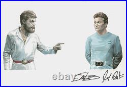 William Shatner SIGNED Star Trek Original Movie Art Painting Kirk & Dr. McCoy