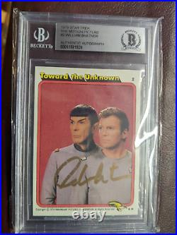 William Shatner Star Trek Autograph from 1979 Motion Picture Card Graded Beckett